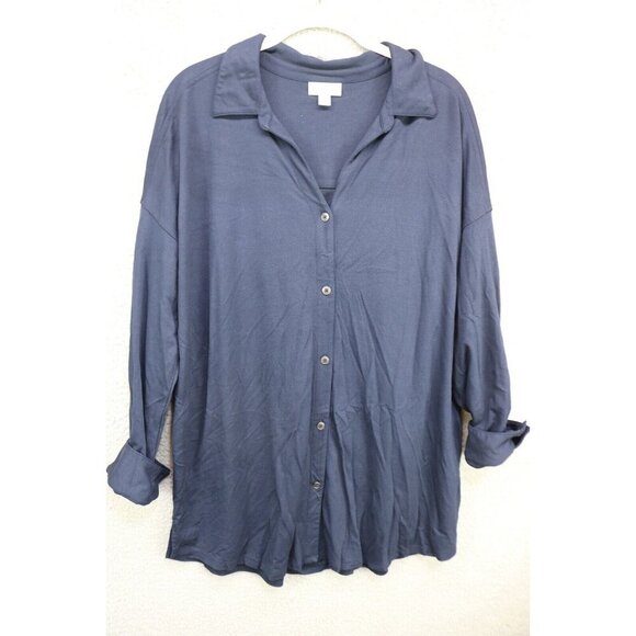 J. Jill Long Sleeve Button-Up Knit Tunic-Size 1X - Picture 1 of 11